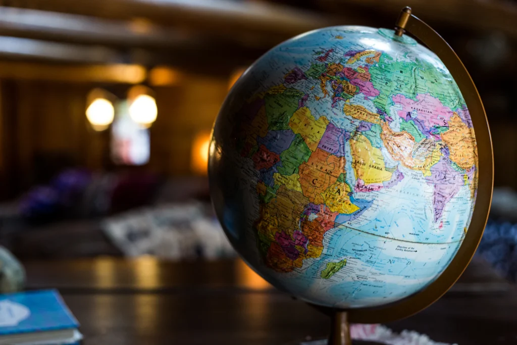 World Map Globe illustrating average iq by country