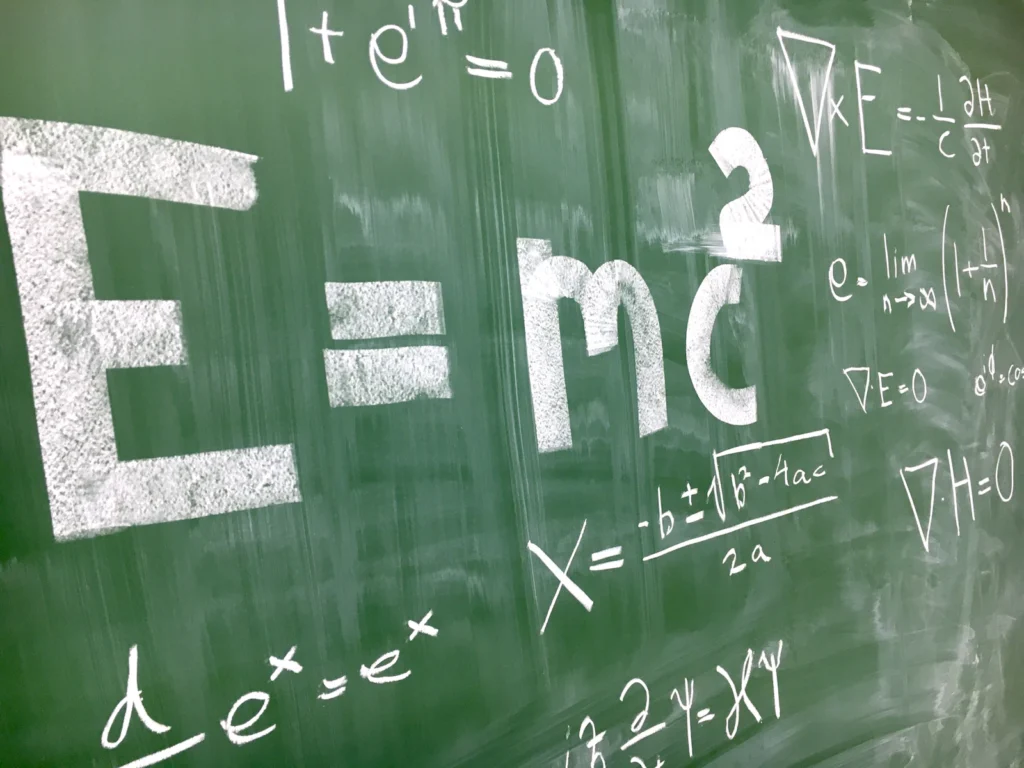 Einstein Physics Chalkboard illustrating famous iq scores fact vs myth