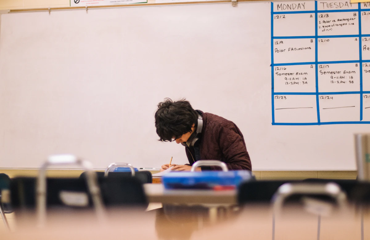 Student Studying Desk